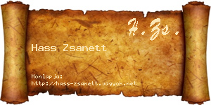 Hass Zsanett névjegykártya